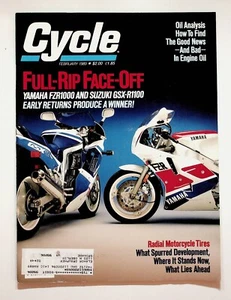 1989 February Cycle Motorcycle Magazine Yamaha FZR1000 Suzuki GSXR1100 Parilla - Picture 1 of 3