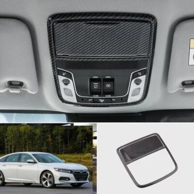 For Honda Accord 2018-2022 Carbon Fiber Roof Front Reading Lamp Light frame trim Foto 1 de 4