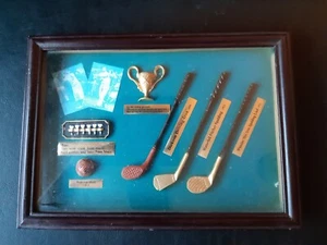 Vintage History Of Golf Shadow Box Wooden Frame Hanging Display - Unique Gift - Picture 1 of 8