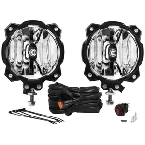 KC HiLiTES 91301 2 White LED Round 6" Off Road Lights Pair Kit Spot Aluminum - Picture 1 of 9