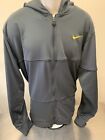 Nike Mens 3XL Gray Hoodie Jacket Polyester Pockets Athletic Wear Gym Workout