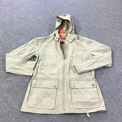 Joe Fresh Jacket Womens XS Beige Hooded Utility Anorak Lightweight Snap Pockets - Image 1 of 4
