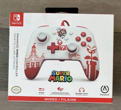 New in Box PowerA Super Mario Wired Controller for Switch Red White - Image 1 of 3