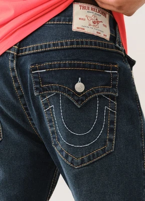 True Religion Ricky Big T Flap Dark Sultry Wash Relaxed Straight Men's New $199 - Image 1 of 4