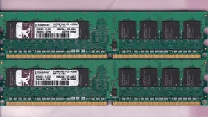 1GB 2x512MB PC2-4200 KINGSTON KF6761-ELG37 DDR2-533 Desktop Ram Memory Kit DIMM - Picture 1 of 4