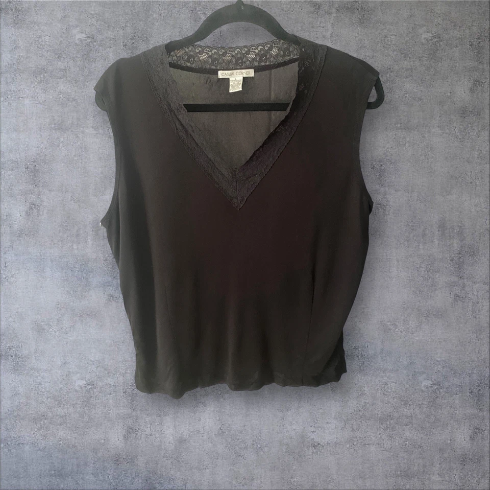 Camiseta sin mangas cami esquinera informal vintage años 90 L encaje bruja hada grunge Foto 1 de 4