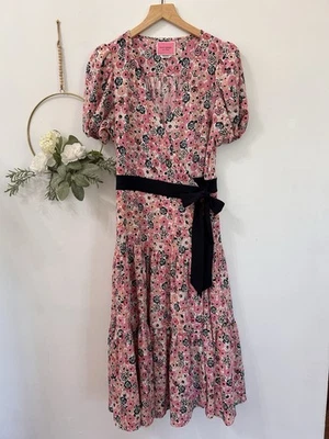 Vestido Midi Kate Spade Roseta Flores Envoltório Floral Preppy Romântico Coquete Tamanho G - Imagem 1 de 4