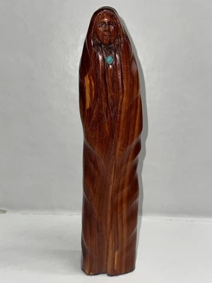 "Escultor contemporáneo Eddie Morrison Cherokee 2008 firmado talla en madera 11,25""" Foto 1 de 4