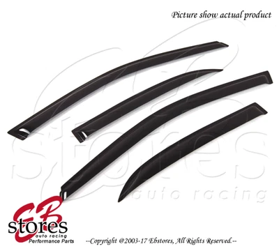 For Mitsubishi Lancer 2001-2006 Outside-Mounted Deep Black JDM Window Visors 4pc - Image 1 of 4