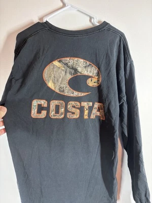 Camisa manga larga Costa para hombre negra talla grande Foto 1 de 4