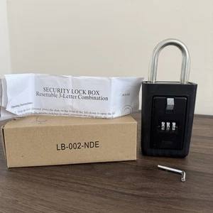 Press Lockbox Key Storage Lock Box Realtor Real Estate 4 Digit Alpha Steel Inner - Picture 1 of 5