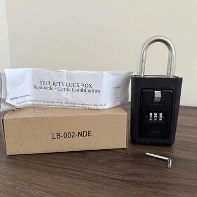 Press Lockbox Key Storage Lock Box Realtor Real Estate 4 Digit Alpha Steel Inner - Image 1 of 4