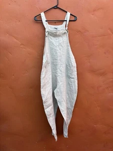 MEO MELI One size LINEN Jumpsuit Lagenlook Boho Artsy Romper Overalls - Picture 1 of 5