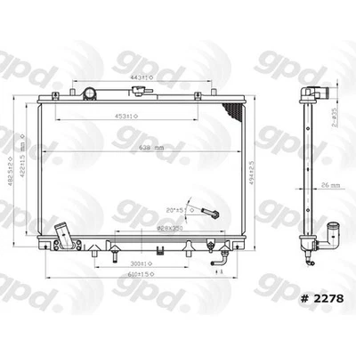 Radiador Global Parts Distributors 2278C Gpd 2278 C Foto 1 de 4