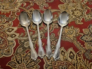 Set 4 cucchiaini Greenbrier Resort Hotel Silver servizio modello fuori produzione - Foto 1 di 5