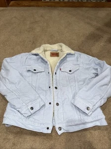 Giacca camionista foderata Levis Sherpa donna blu medio velluto a coste *vedi foto* - Foto 1 di 6