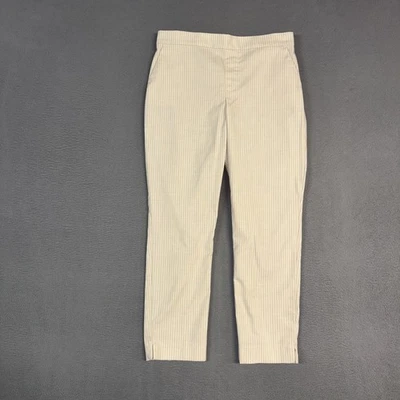 Banana Republic Dress Pants Womens 6P Ivory Hayden Ankle Pull On Stretch Striped - Image 1 of 4
