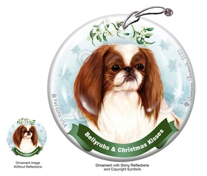 Bellyrubs & Kisses Ornament - Red and White Japanese Chin - Picture 1 of 1