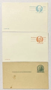 Lot of 3 Different Vintage Unused Blank Postcards with Prepaid Postage - Picture 1 of 8