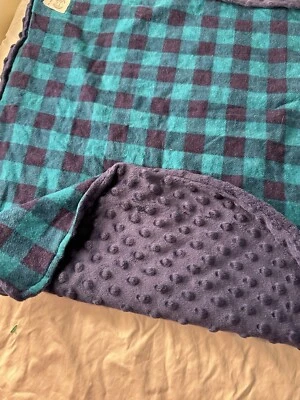 Manta de bebé Patricia Ness de colección franela a cuadros con baches punto Minky reversible cómoda Foto 1 de 4
