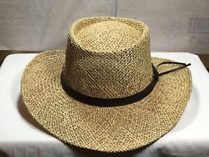 Stetson Gambler Seagrass Straw Outdoorsman Hat Natural S/ MEDIUM LARGE/ X Large