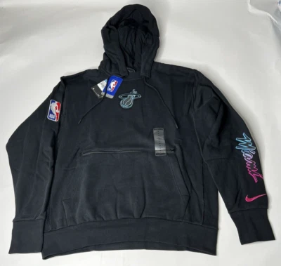 Nike Miami Heat ViceVersa City Edition Courtside Hoodie Black Blue Pink Sz M NWT - Image 1 of 4