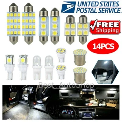 14x Car Interior Package Map Dome License Plate Mixed LED Light Accessories Kits - Image 1 of 4