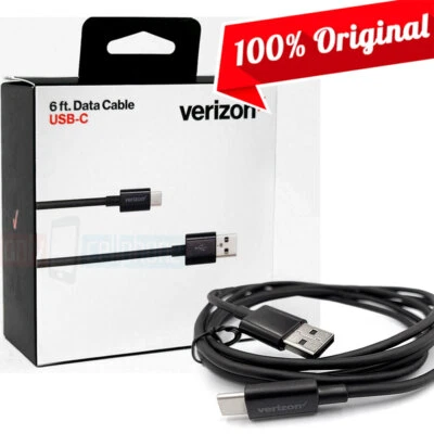 Cable de datos de carga rápida Verizon 6 pies USB a USB-C para Galaxy A80/A70/A51/A51/A41 Foto 1 de 3