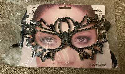 Sophia Collection Crystal Rhinestone Venetian Masquerade Mask Costume Ball - Image 1 of 4