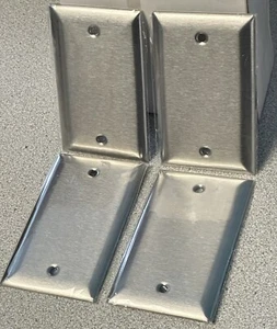 NEW Lot of 4 Leviton SL13 Blank Wall Plate Cover Single Gang 430 Stainless Steel - Picture 1 of 4