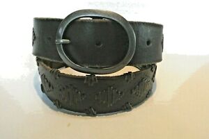  Leather Brown LUCKY BRAND  1 5/8" Wide Belt Ladies WHIPSTICH SZ 32 Small  1411 