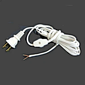 8' White cord w/line switch      TR-2852 - Picture 1 of 1