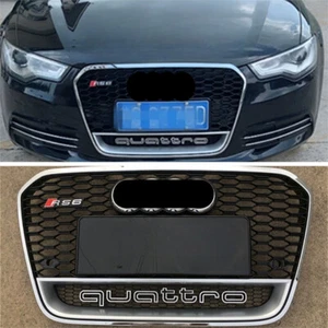 Parrilla de malla para parachoques delantero estilo RS6 para Audi A6 C7 S6 RS6 2013 2014 2015 - Imagen 1 de 4