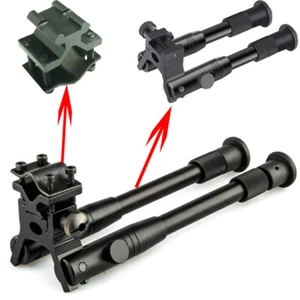 6 in Tactical Hunting Rifle Bipod Adjustable Spring Return Scope Barrel Mount - Picture 1 of 26