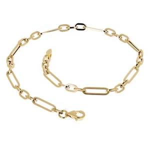 Italienische 14k Gelbgold hohle Büroklammer Kette Armband 7,5" 3,3 mm 1,8 Gramm - Bild 1 von 4
