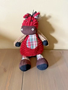 Jellycat London Corduroy plush horse pony 14 inch Red corduroy and plaid - Picture 1 of 9