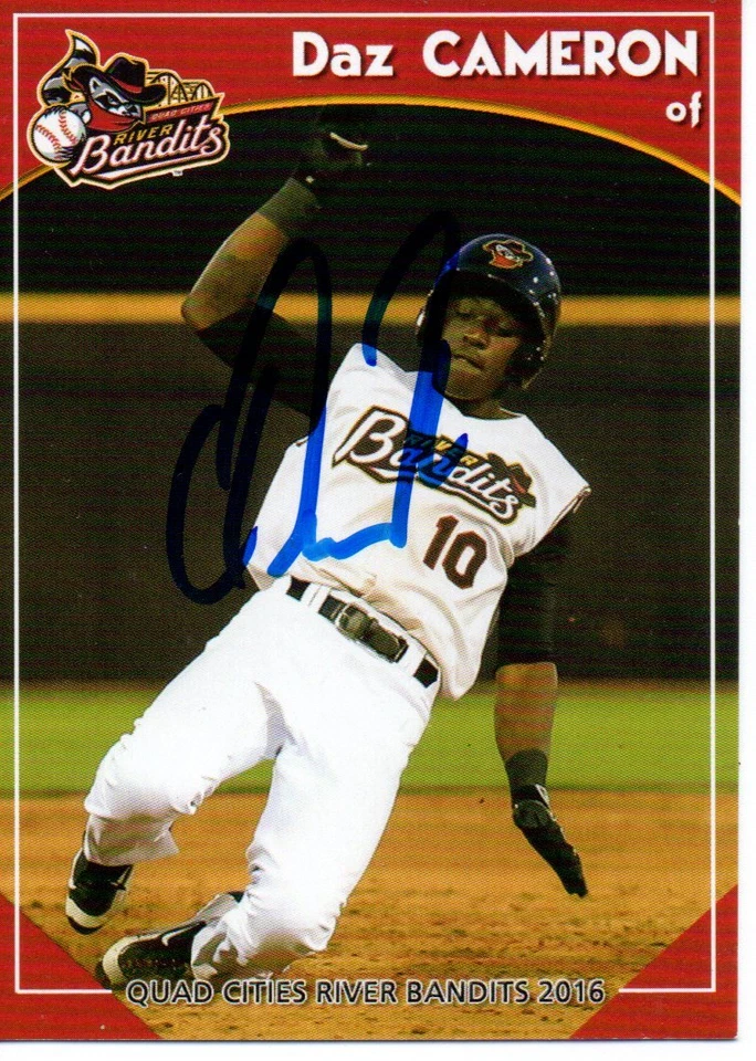 Daz Cameron 2016 Quad Cities River Bandits Signed Card - Image 1 of 1