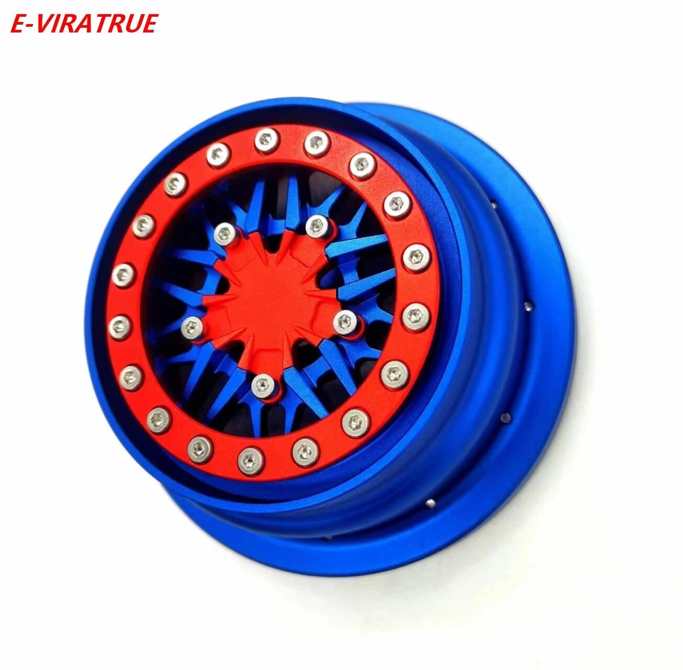 E-VIRATRUE Aluminum Wheel For ARRMA MOJAVE&FIRETEAM 6S 1/7&SENTON 1/10 Blue 1pcs - Image 1 of 1