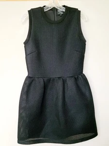 Alexander McQueen Womens Dress Black Sleeveless Volume Mesh Net Scuba Size Med - Picture 1 of 8