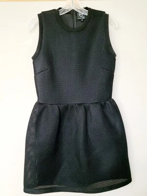Alexander McQueen Womens Dress Black Sleeveless Volume Mesh Net Scuba Size Med  - Image 1 of 4