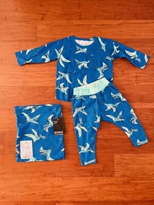 Bonds Blue Flying Pterodactyl Dinosaur Long Kids PJ Pyjama Sleep Set Size 1 BNWT - Picture 1 of 2