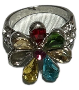 Plata de Ley 925 Multi Piedra Granate Amatista Peridoto Topacio/CZ Talla 8 1/2 - Imagen 1 de 7