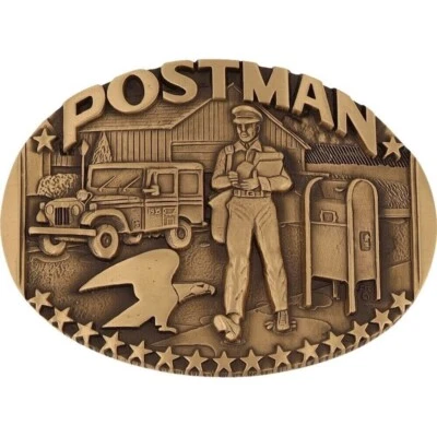 Nuevo Latón Usps Servicio Postal Trabajador de Correo Empleado Cartero Hombre Nuevo de Lote Antiguo Hebilla de Cinturón Foto 1 de 4