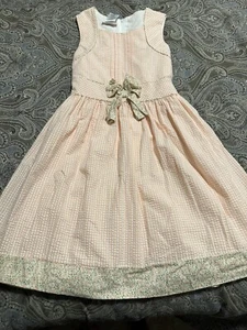 Bonnie Jean Orange White Dress Size 16 - Picture 1 of 5