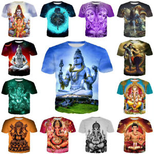 Brahma Shiva Buddha Vishnu Fashion Women Men Short Sleeve Tee 3D Printed T-Shirt