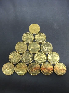 15 x 2022 - 2023 Australian 1 Dollar Coins - Dinosaurs, Animals and Fruits etc. - Bild 1 von 11