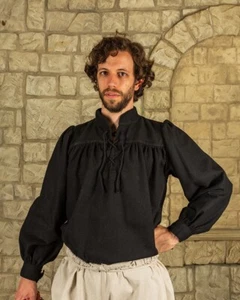 Camisa Mytholon Ansgar algodón negro XXL Larp recreación medieval #15321 - Imagen 1 de 4