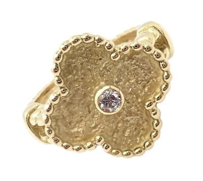 ¡Auténtico! Anillo Van Cleef & Arpels Vintage Alhambra Oro Amarillo 18k Diamantes 4.75 Foto 1 de 4