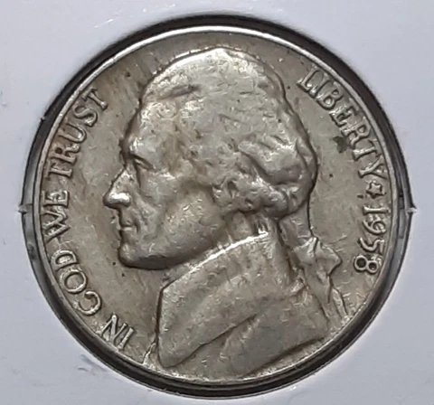 1958 Jefferson Nickel  P - CIRCULATED Cover