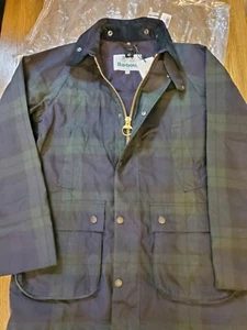 Barbour SL Bedale Wax Jacket Blackwatch Plaid Size 40 Brand New W/Tags - Picture 1 of 17